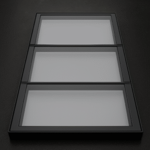 Triple panel glazed rooflight window