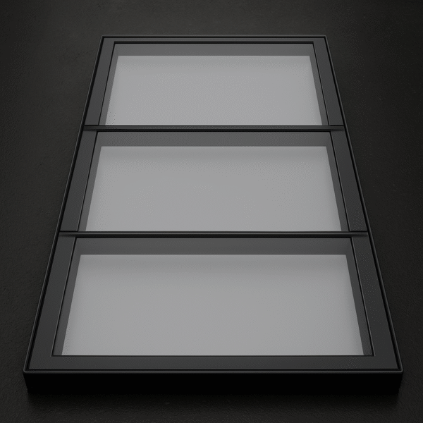 Triple panel glazed rooflight window