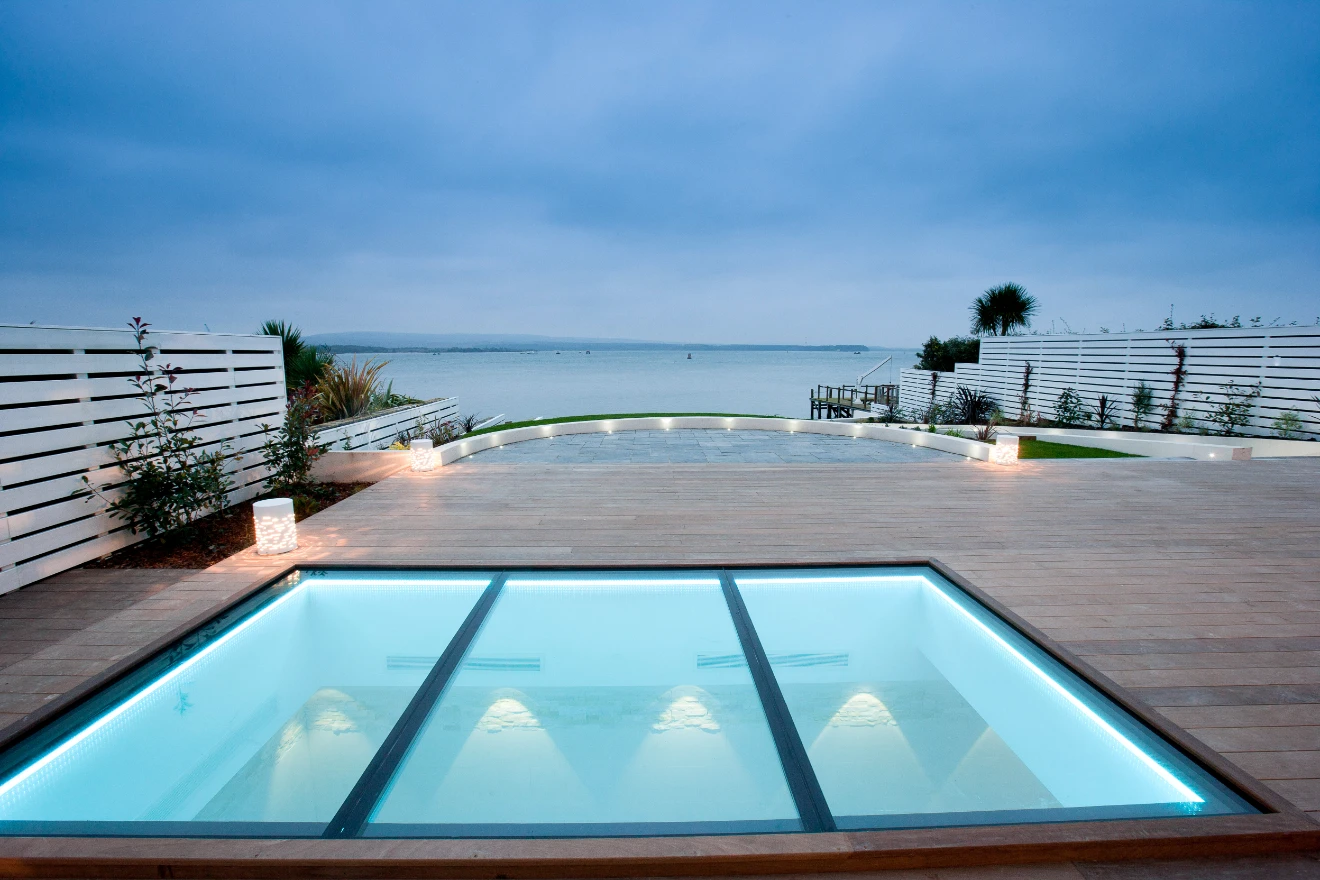 Walk on glass at seafront