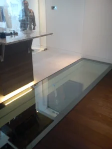 walk on glass rooflight set in floor