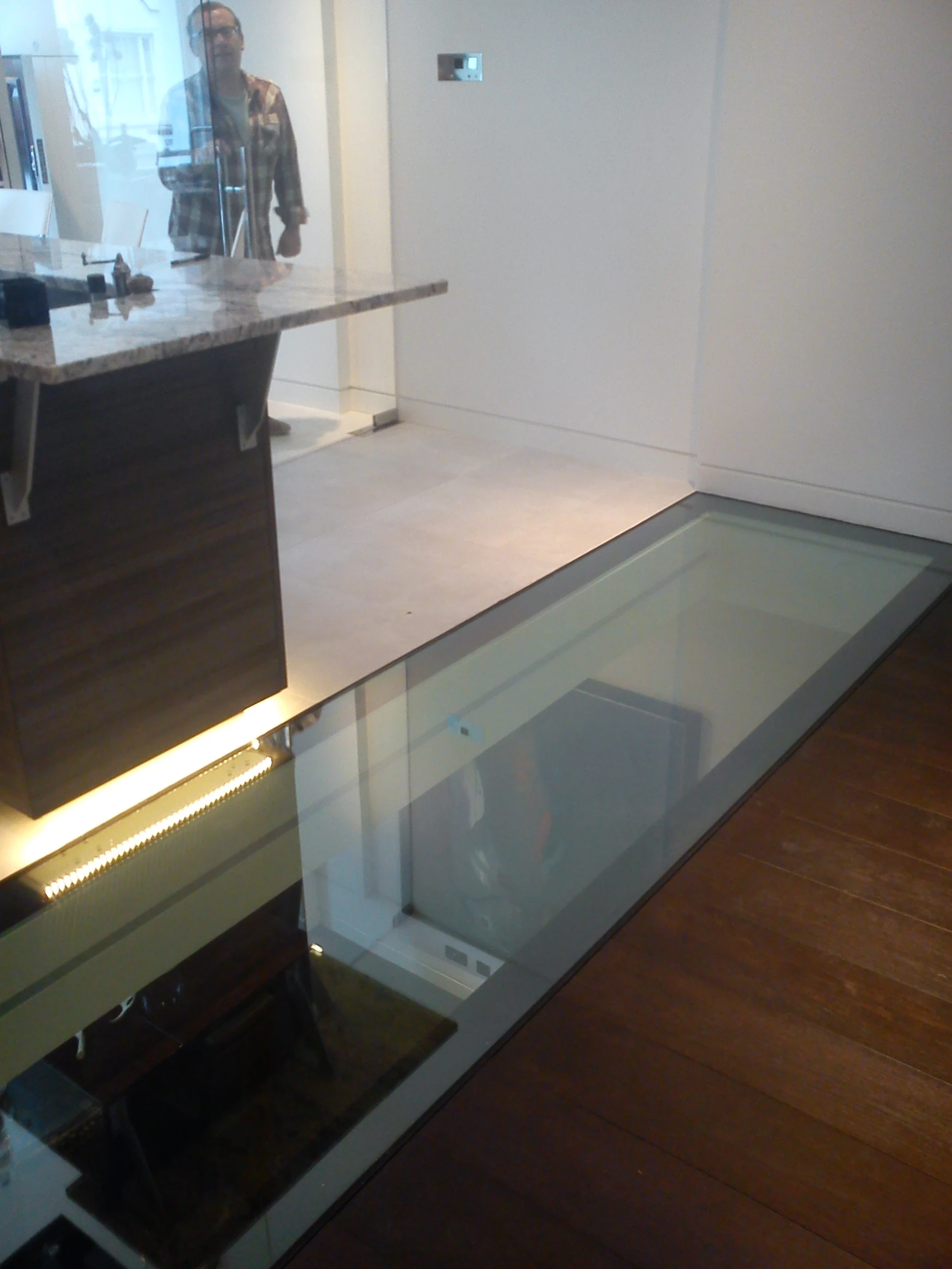walk on glass rooflight set in floor