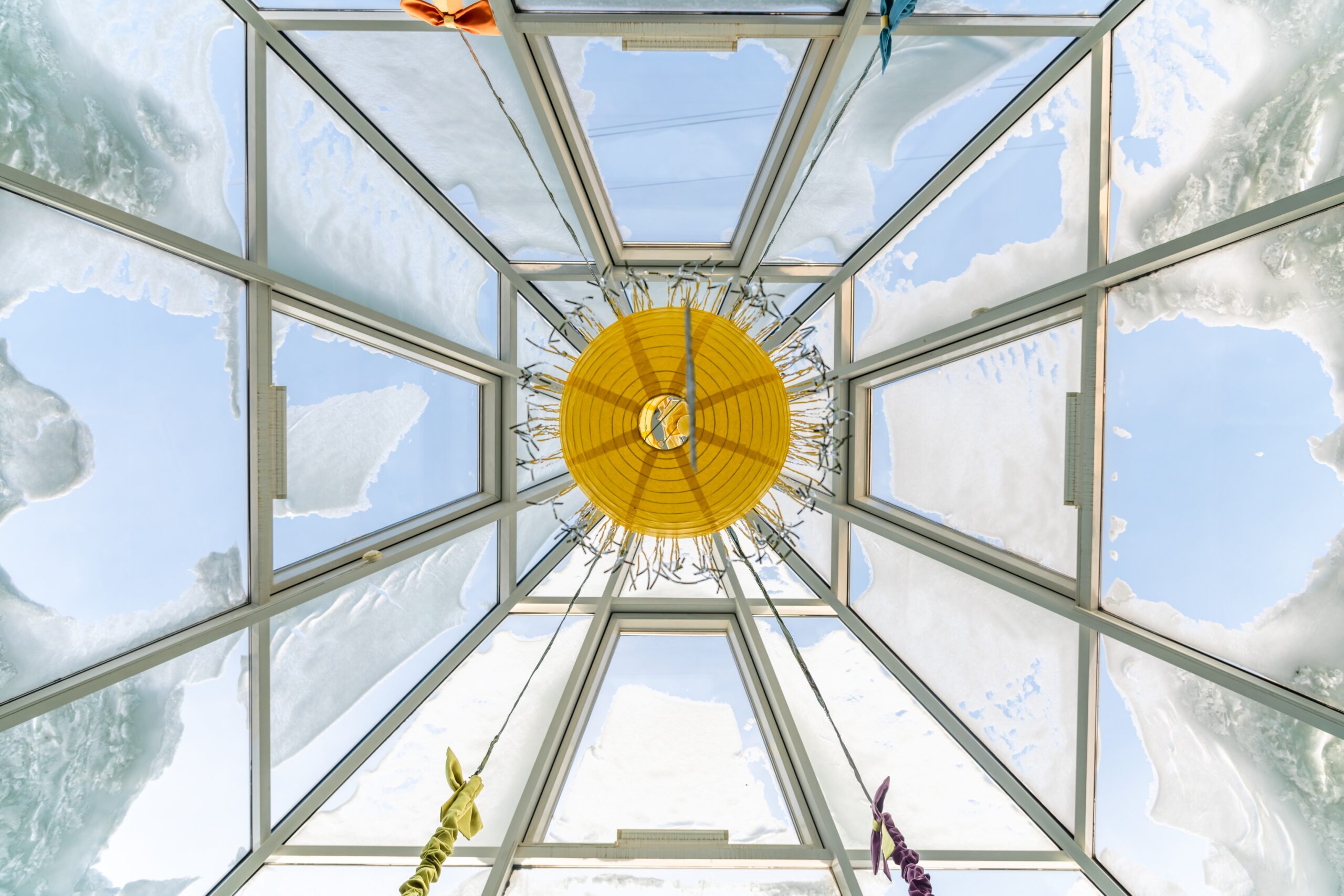 Snow covered skylight